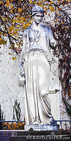 Goddess statue, mythological marble sculpture Stock Photo